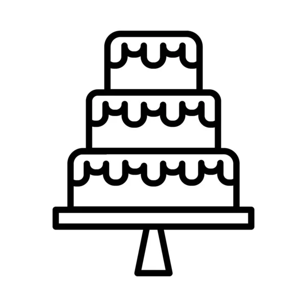 Esküvői Torta Ikon Fehér Háttér Vektor Illusztráció — Stock Vector