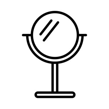 Beyaz arkaplanda ayna simgesi, vektör illüstrasyonu