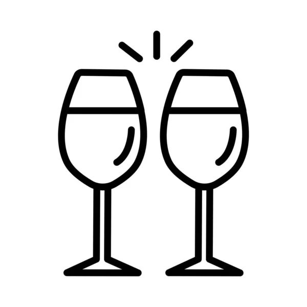 Wine Glasses Icon White Background Vector Illustration — Stock Vector