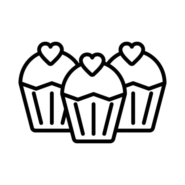 Cupcake Icon White Background Vector Illustration — Stock Vector