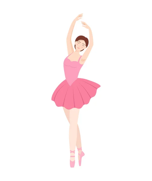 Tanzende Schöne Ballerina Auf Weißem Hintergrund Vektor Illustration — Stockvektor