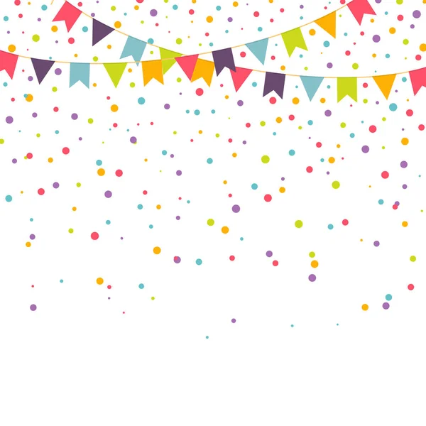 Party Background Colorful Garlands Confetti Vector Illustration — Stock Vector