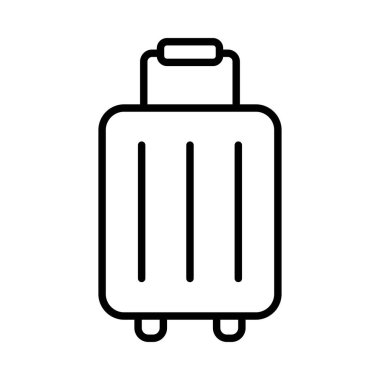 Beyaz arkaplanda bagaj simgesi, vektör illüstrasyonu