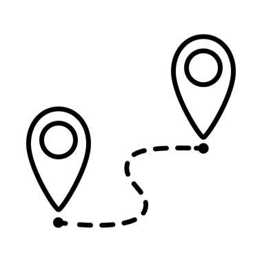 Beyaz arkaplan üzerindeki yol simgesi, vektör illüstrasyonu