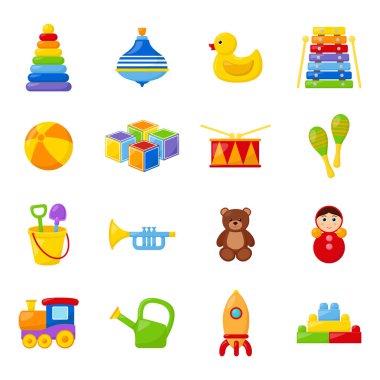 Çocuk oyuncakları, vektör illüstrasyonu