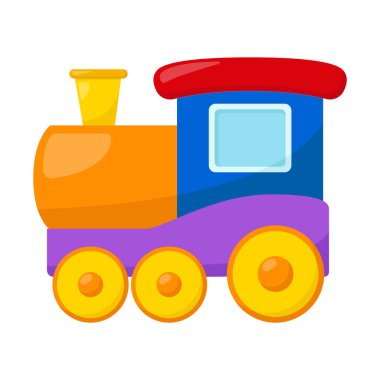 Çocuk oyuncak treni, vektör illüstrasyonu