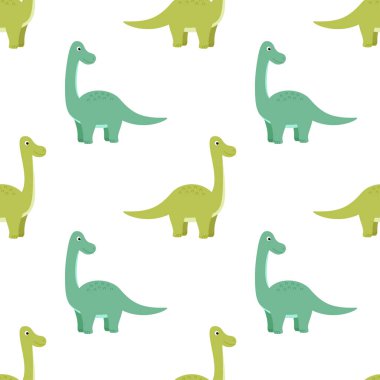 Dinozorların parlak, pürüzsüz deseni, vektör çizimi