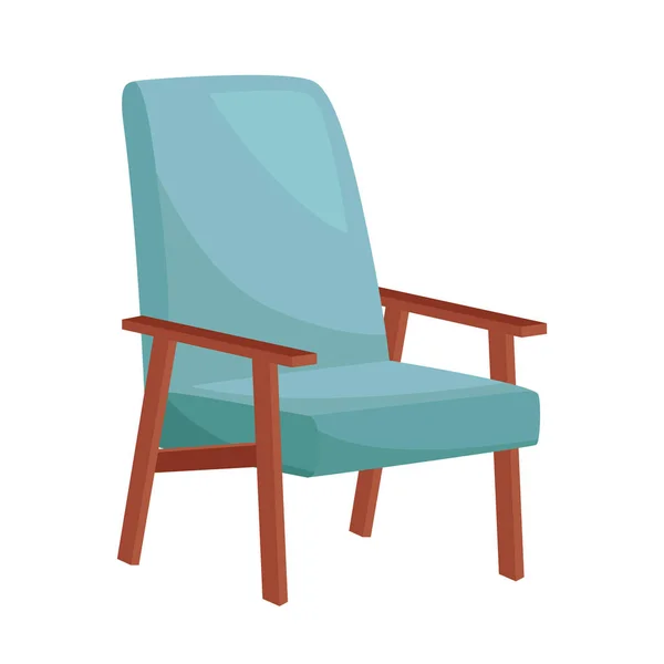 Bequemer Blauer Sessel Auf Weißem Hintergrund Vektorillustration — Stockvektor