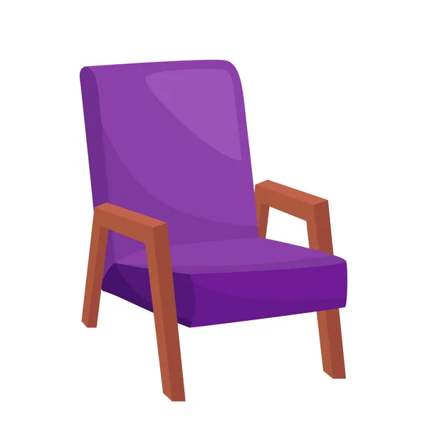 Bright Purple Armchair White Background Vector Illustration — Stock Vector
