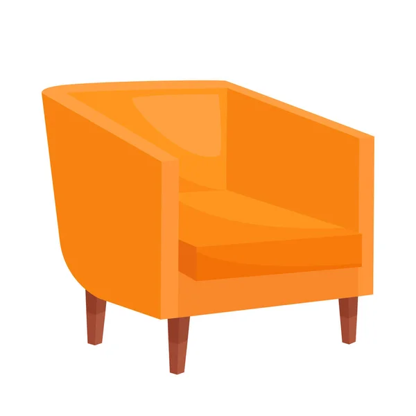 Gemütlicher Orangefarbener Sessel Auf Weißem Hintergrund Vektorillustration — Stockvektor