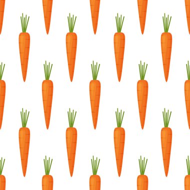 Havuçlu kusursuz desen. Havuç arkaplanı, vektör illüstrasyonu