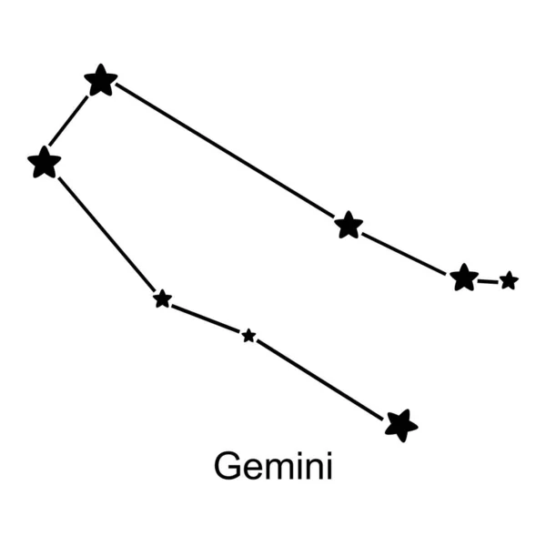 Сузір Знака Зодіаку Gemini Білому Тлі Векторна Ілюстрація — стоковий вектор