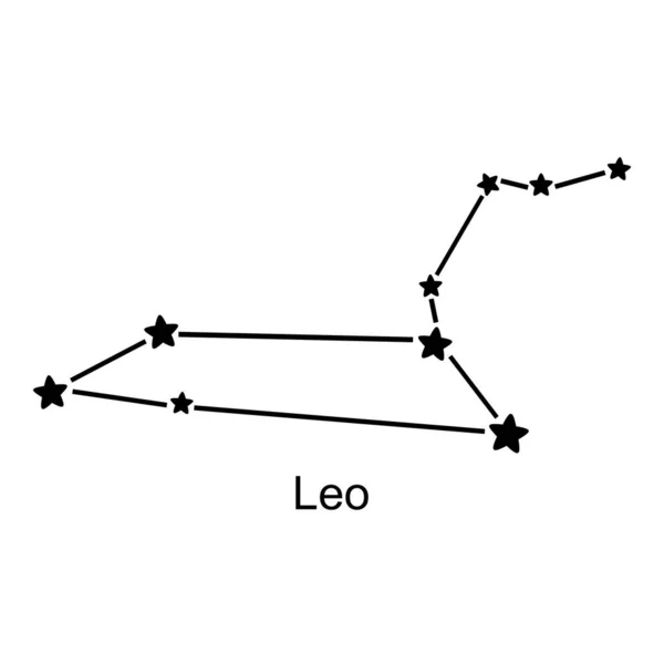 Constelación Signo Del Zodiaco Leo Sobre Fondo Blanco Ilustración Vectorial — Vector de stock