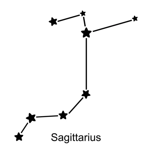 Constelação Signo Zodíaco Sagitário Sobre Fundo Branco Ilustração Vetorial — Vetor de Stock