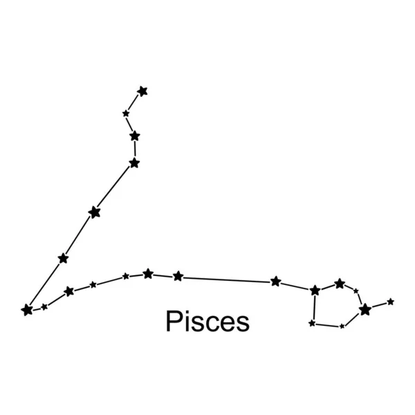 Constelación Signo Del Zodíaco Piscis Sobre Fondo Blanco Ilustración Vectorial — Vector de stock