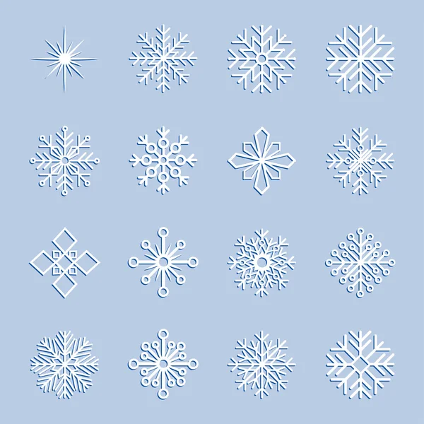 Set of snowflakes, vector illustration — Stock Vector