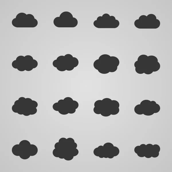 Set of cloud icons, vector illustration — Stock Vector