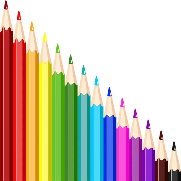 Lápis coloridos, ilustração vetorial — Vetor de Stock