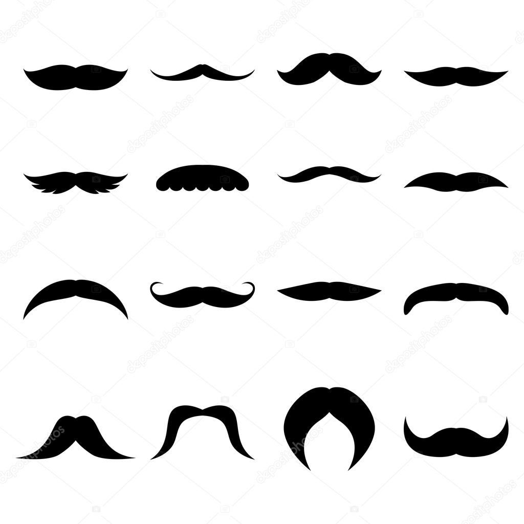 Set of moustaches, vector illustration