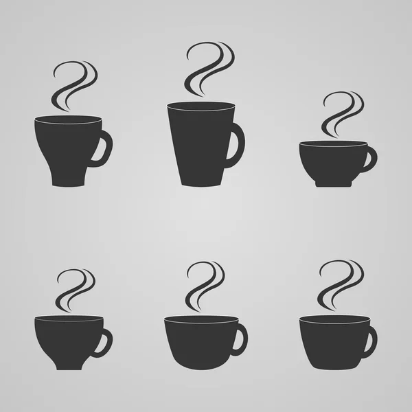 Set Kaffeetassen, Vektorillustration — Stockvektor