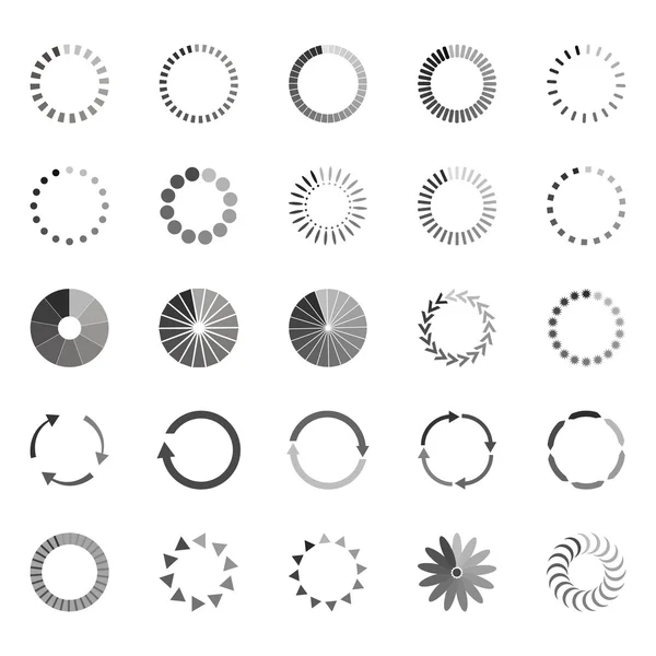 Conjunto de iconos de estado de carga, ilustración vectorial — Archivo Imágenes Vectoriales