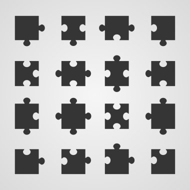 Bulmaca parçaları, vektör çizim seti