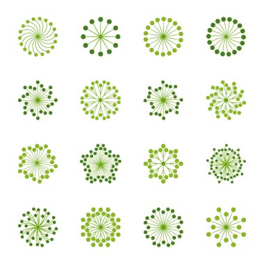 Renkli çiçek seti, vektör illüstrasyonu