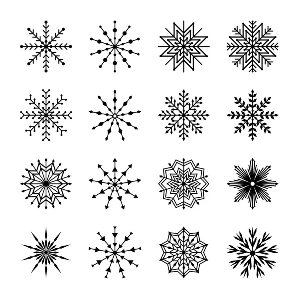Set of snowflakes, vector illustration — Stock Vector