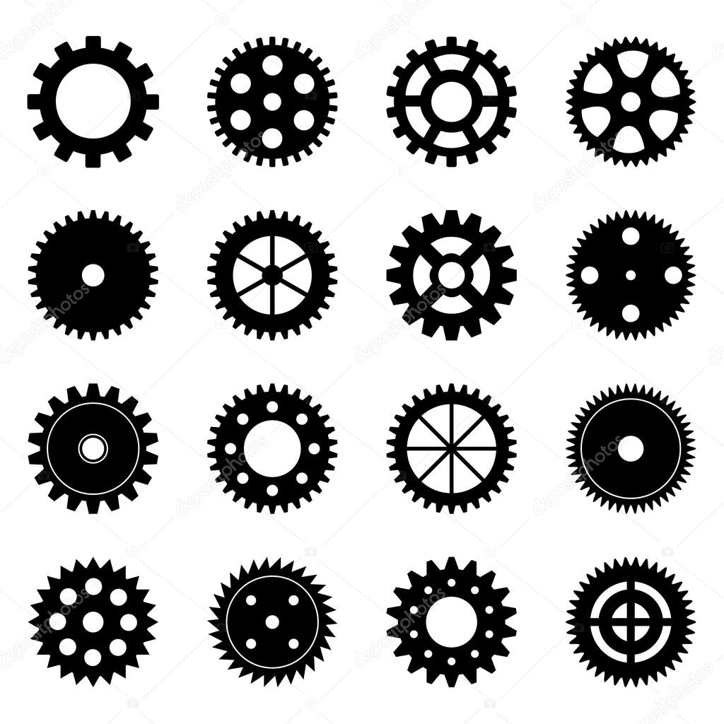 Set of gear wheels, vector illustration