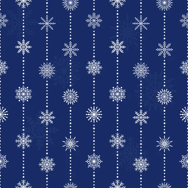Patrón sin costuras con copos de nieve, ilustración de vectores — Archivo Imágenes Vectoriales