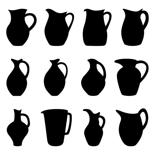 Set of jugs, vector illustration — Stock Vector