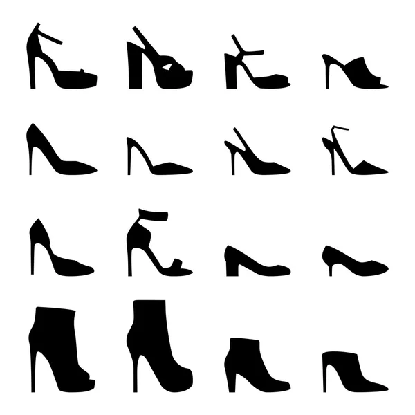 Ensemble de chaussures femme, illustration vectorielle — Image vectorielle