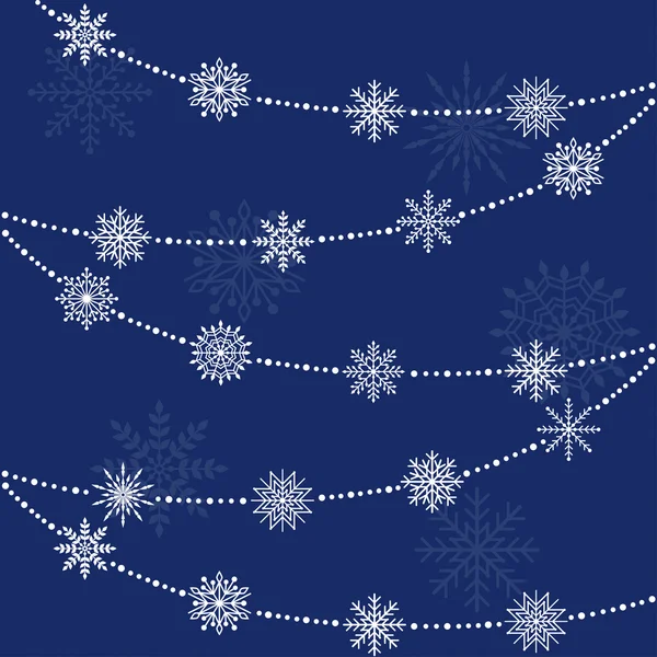 Fondo de invierno con copos de nieve, ilustración vectorial — Archivo Imágenes Vectoriales
