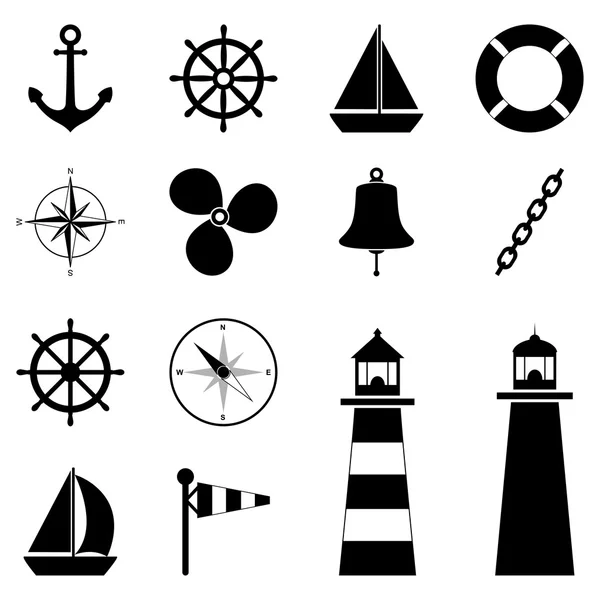 Set of sea icons, vector illustration — Stock Vector