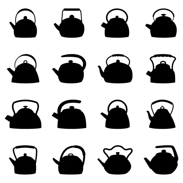 Set of kettles, vector illustration — Stock Vector