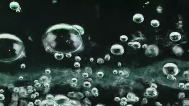 Water Bubbles Liquid Element in Underwater — Stock Video