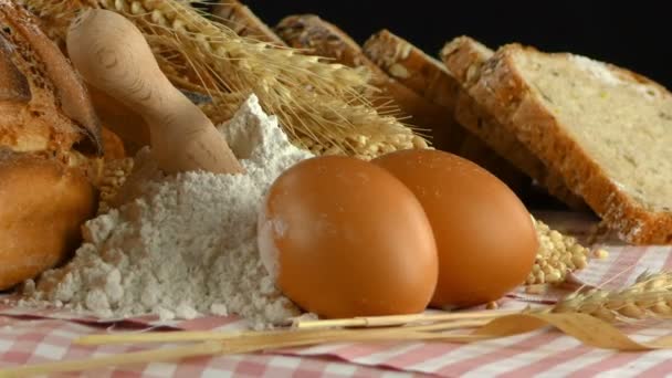 Delicioso misto de conceito de pão — Vídeo de Stock