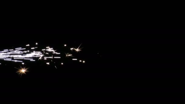 Sparks vlam licht vanuit Fireworks — Stockvideo