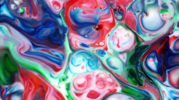 Абстрактні барвисті фарби чорнила рідкі вибухові дифузії психоделічний вибуховий рух — стокове відео