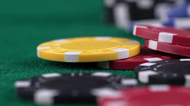 Money Chips on Gambling Table — Stock Video