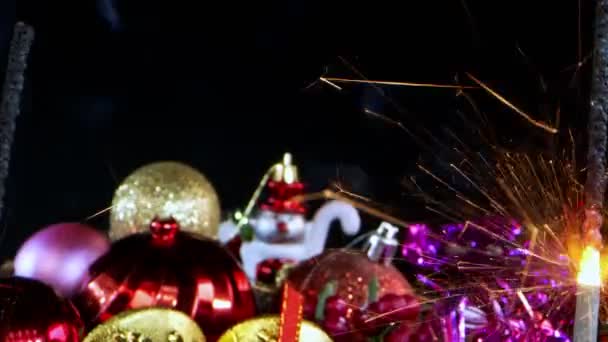 Nieuwjaar Kerstviering Decoratie — Stockvideo