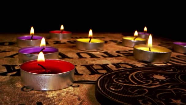 Tavola Ouija Spirituale Candele — Video Stock