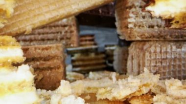 Lezzetli Çıtır Gofret Makro Detaylı