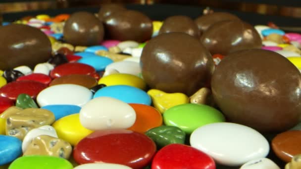 Pyszne Słodkie Cukierki Czekolada — Wideo stockowe