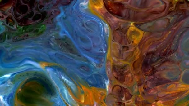 Абстрактное Красочное Искусство Тушью — стоковое видео
