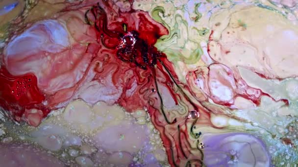 Abstract Colorful Ink Spread Art — Stock Video
