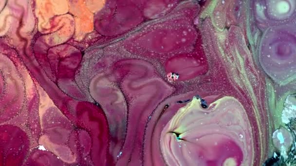 Soyut Renkli Mürekkep Yayma Sanatı — Stok video
