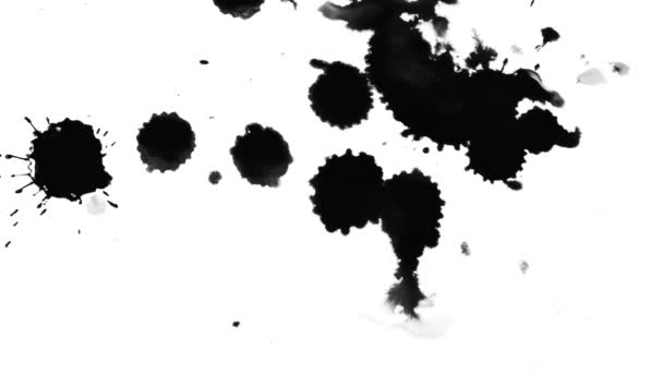 Abstract Ink Drops Sspread Wet Paper — стоковое видео