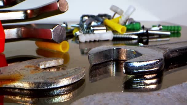 Repair Equipment Bolts Screw Dowel Nuts — Stock Video
