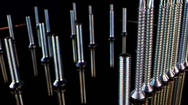 Stainless Steel Screw Nail Bolts — Stock Video